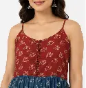 Ajrakh Red Print Long Dress