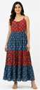 Ajrakh Red Print Long Dress