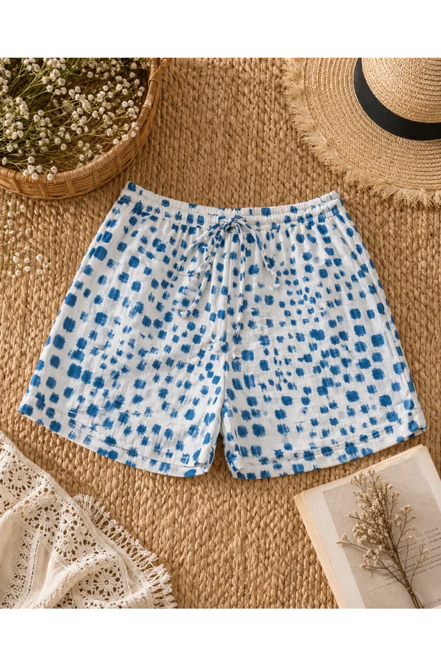 Printed Blue Shorts