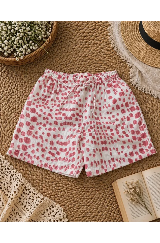 Printed Red Shorts