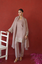 Mauve Zari Embroidered Suit Set