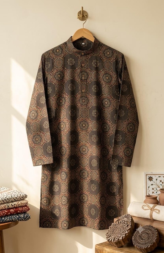 Black Checks Long Kurta