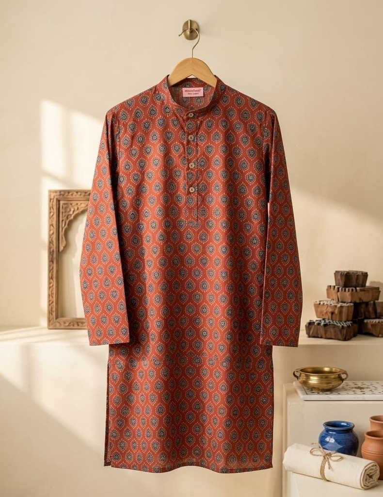 Hukum Print Long Kurta (L)