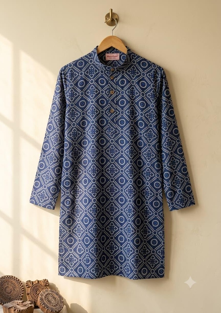 Blue Bandage Long Kurta (L)