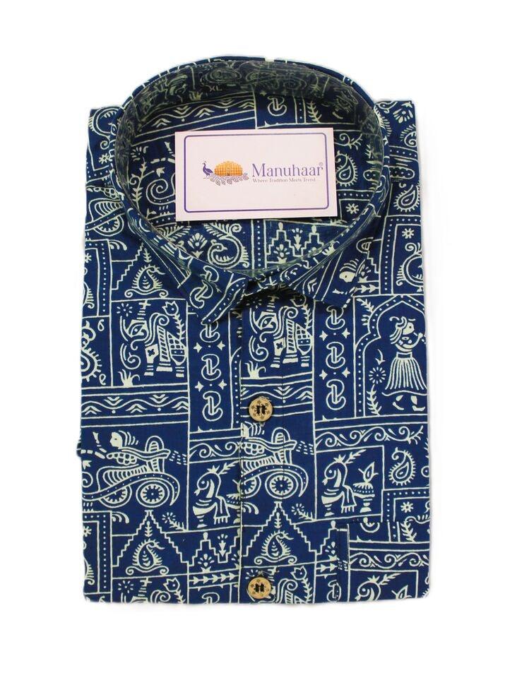 Blue Mandana Half Shirt