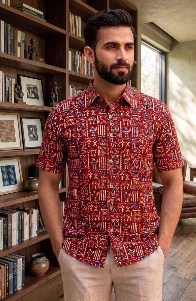 Red Graffiti Half Shirt (L)