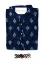 Denim Leaf Long Kurta