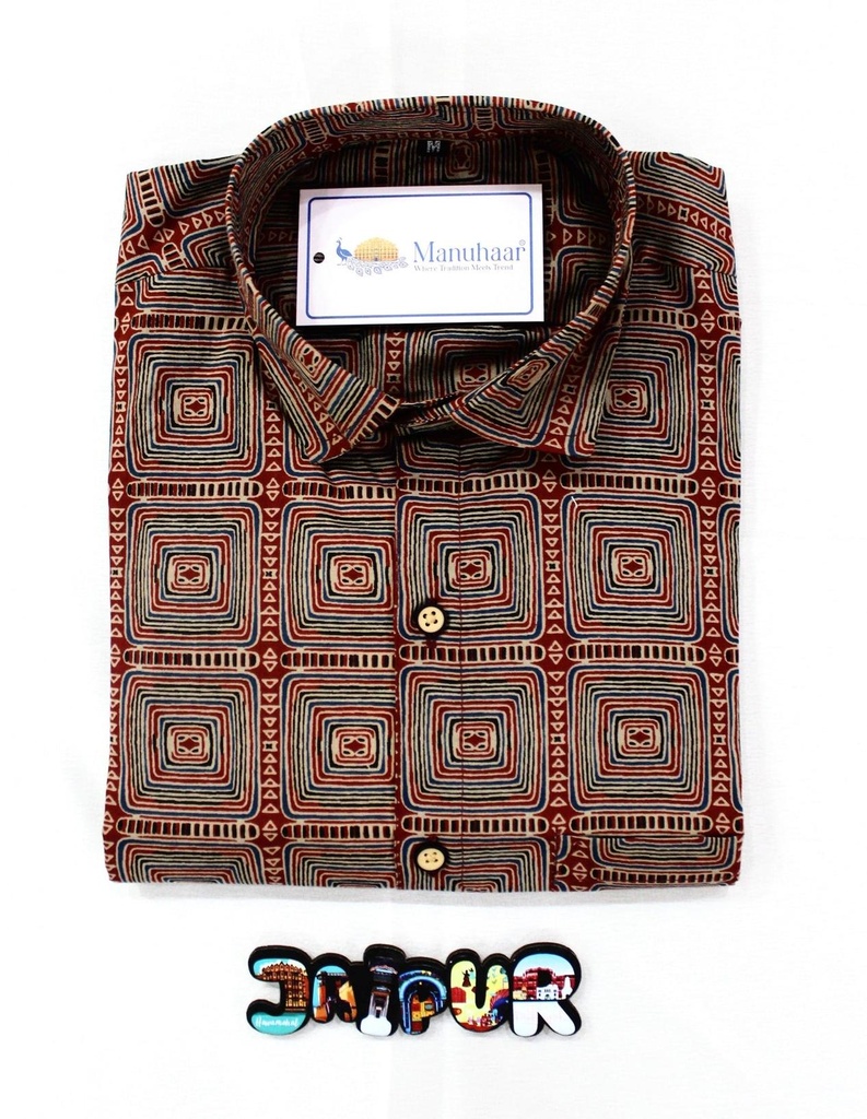 Modern Fusion Maroon Half Shirt