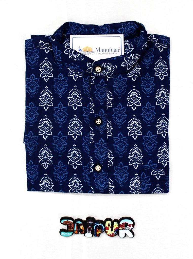 Indigo Carnation Short Kurta