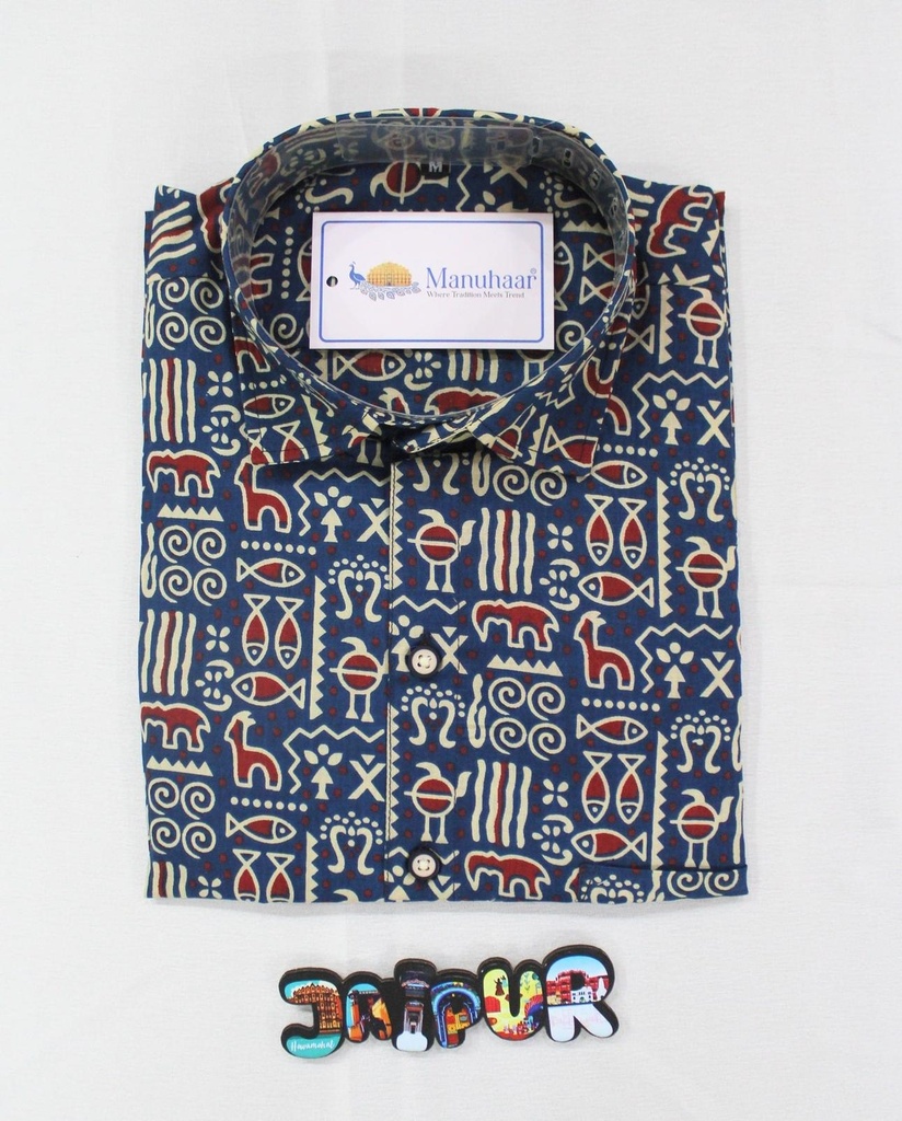 Blue Graffiti Half Shirt