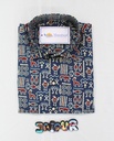 Blue Graffiti Half Shirt