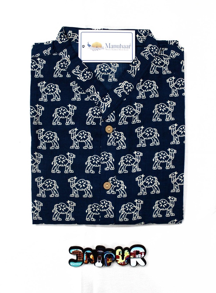 Blue Camel Art Long Kurta (XL)
