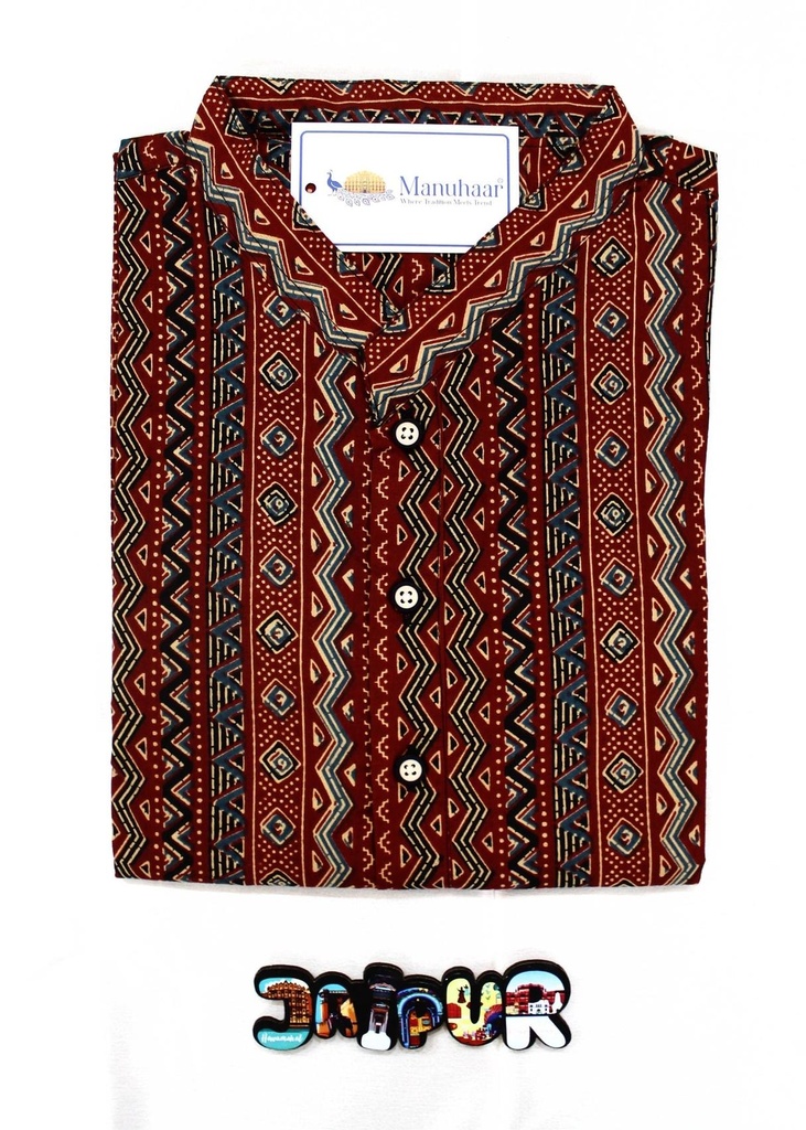 Royal Kalamkari Maroon Long Kurta