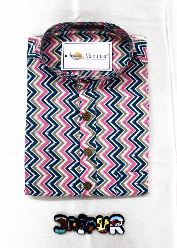 Blush Pink Zig Zag Short Kurta