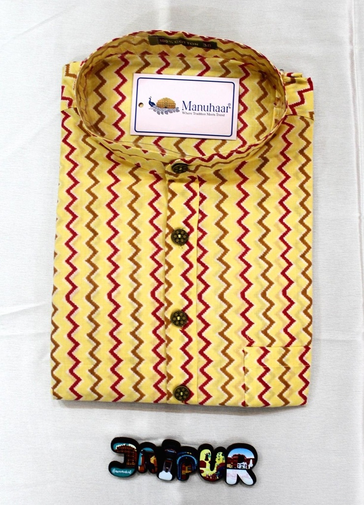 Kesariya Zig Zag Short Kurta (S)