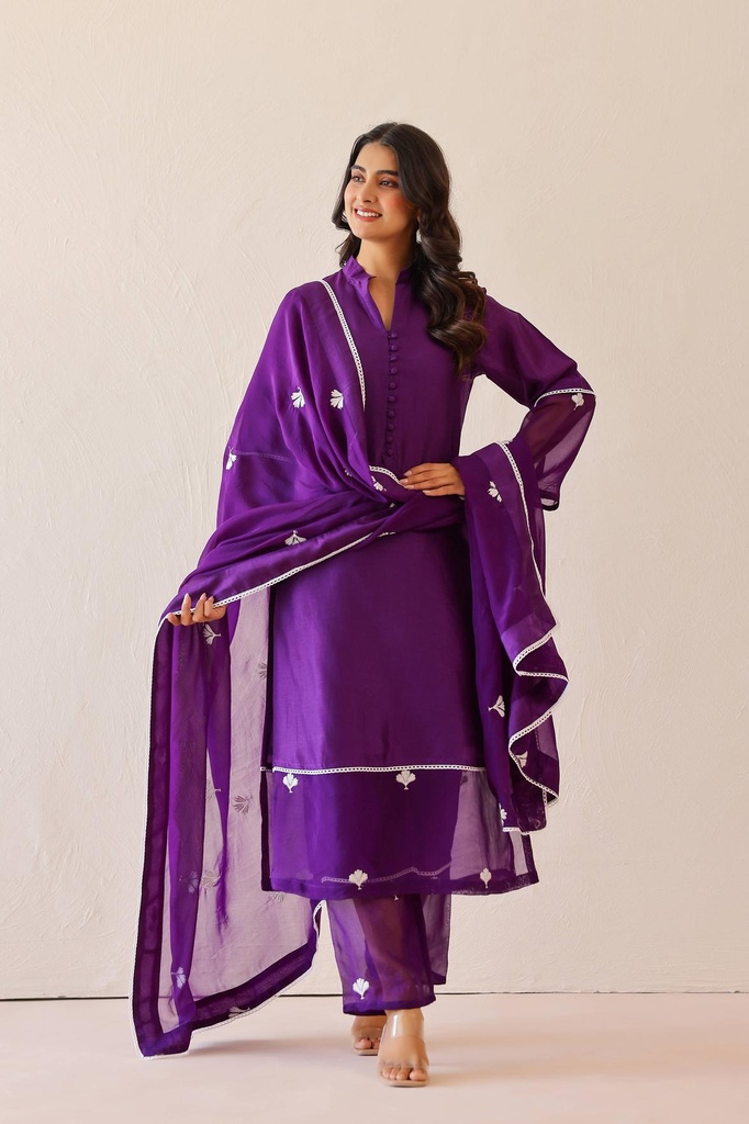[SS0014PURPLE] Deep Purple Dandelion suit set (XS)