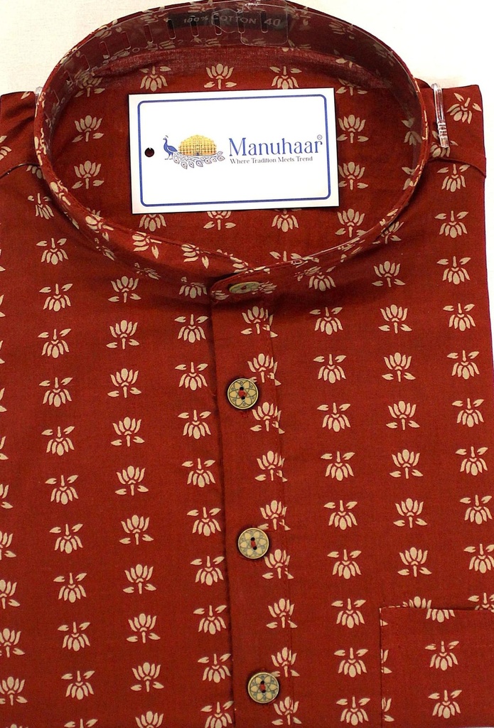 Red Lotus Short Kurta (S)