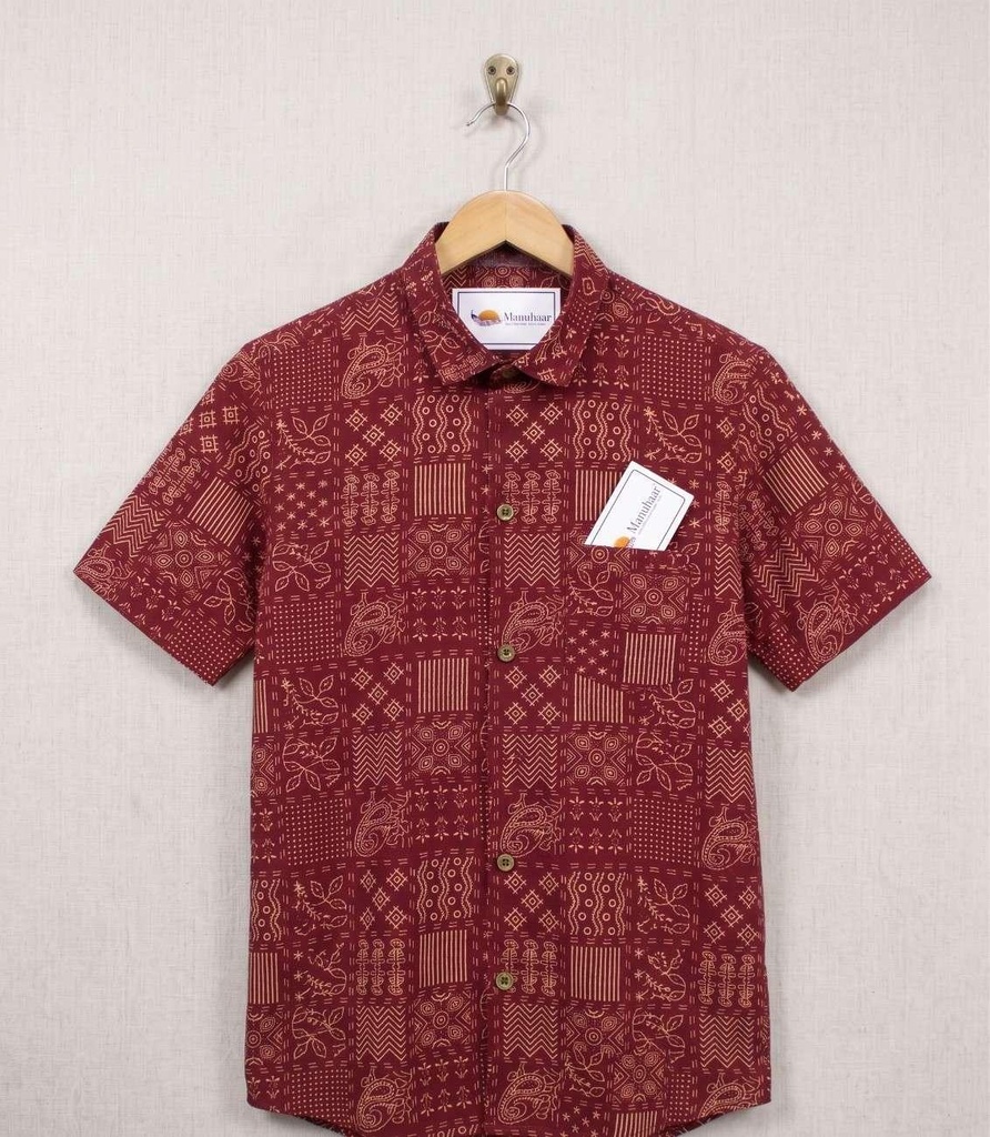 Maroon Mandana Half Shirt (S)