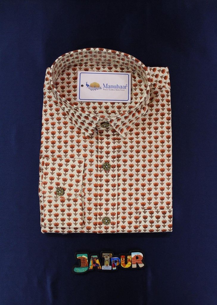 Cream Lotus Full Shirt (S)