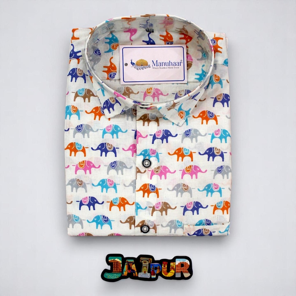 Multi Color Elephant Half Shirt (M)