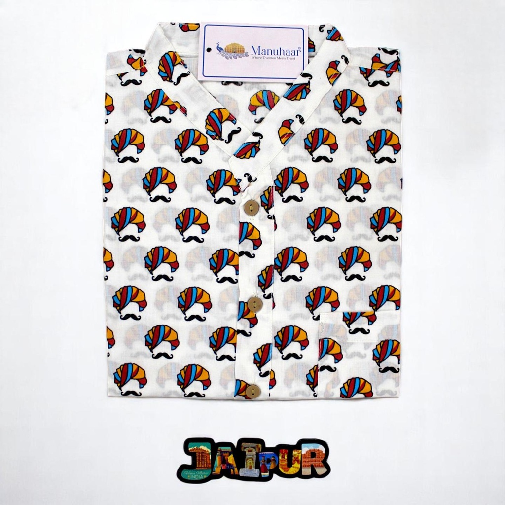 Multi Color Pagdi Short Kurta (XL)