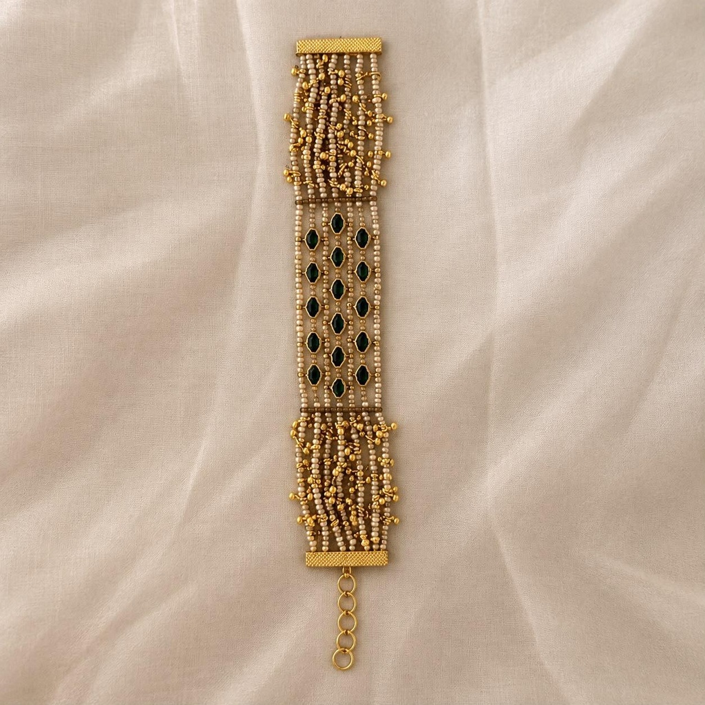 [HOD-BR-MEHER-EG-001] Meher Mosaic Beadwork (Green)