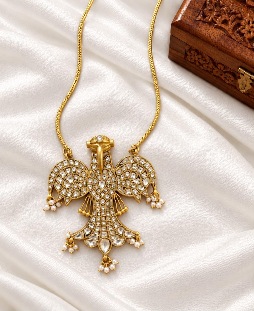 [HOD-NK-WBIRD-STN-001] Kundan style thi garuda statement piece