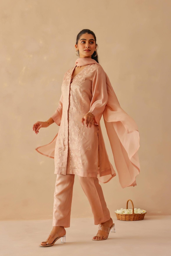 [SS0011DP] Dusty Pink Lily Suit Set (XS)