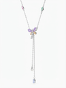 Luxury Multicolor Floral Crystal Y Necklace