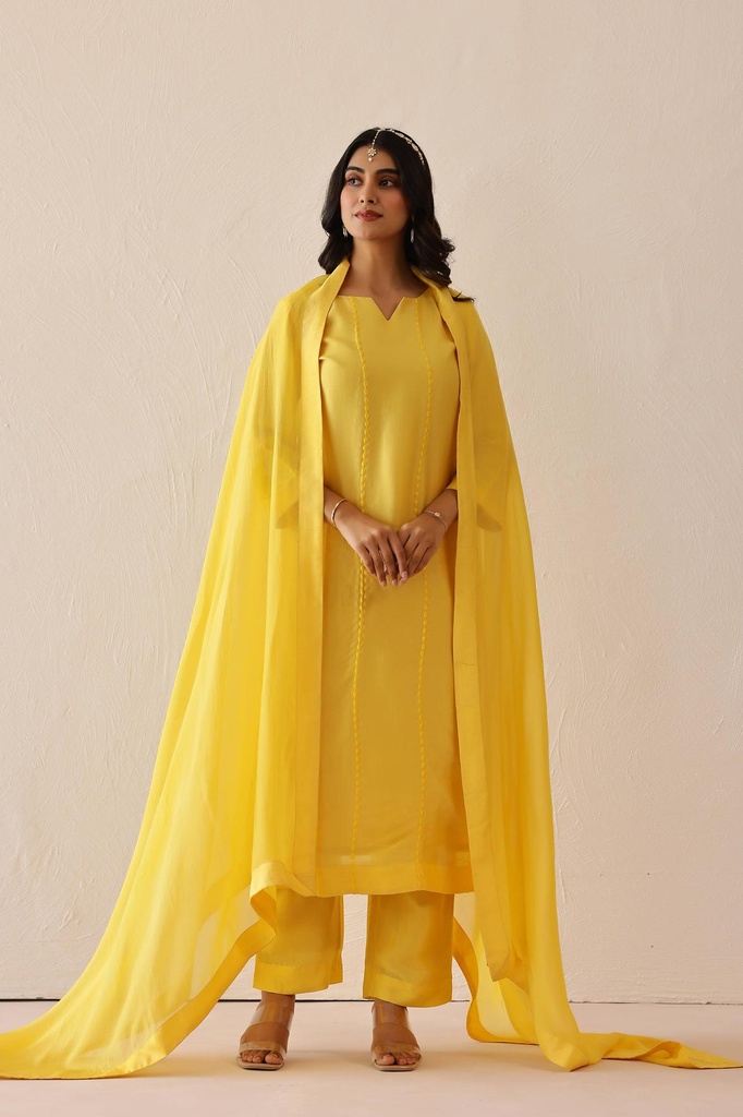[SS0010YELLOW] Yellow Bloom Suit Set (Set of 3) (XS)