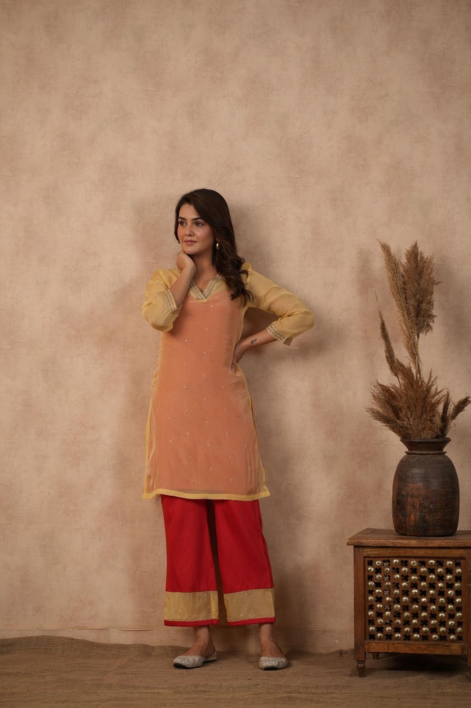 Red Organza Suit set (Set of 3 ) (XS)