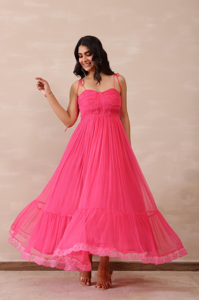 [D005PINK] Fuchsia Pink Roseate Dress (XS)