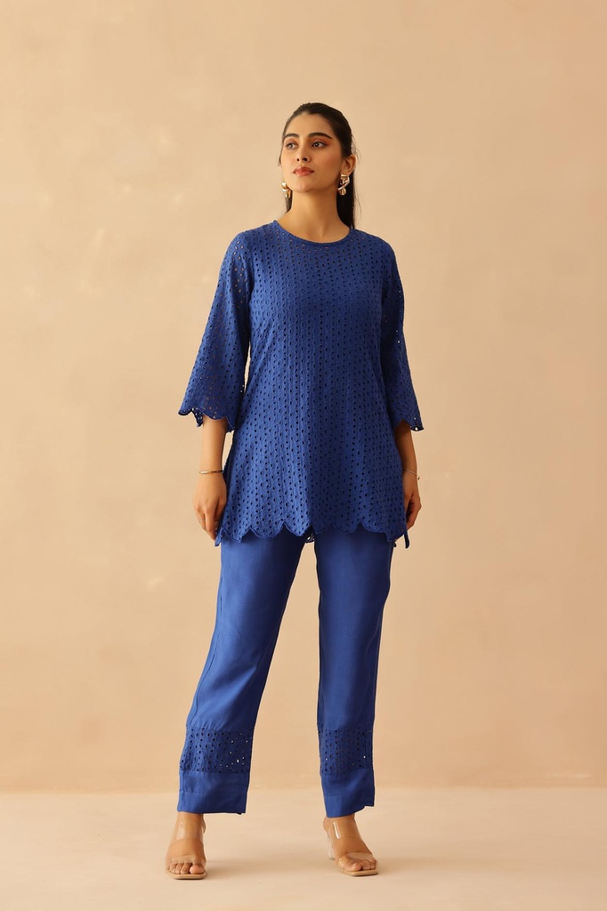 [CS009BLUE] Blue Aster Co-ord set (XS)