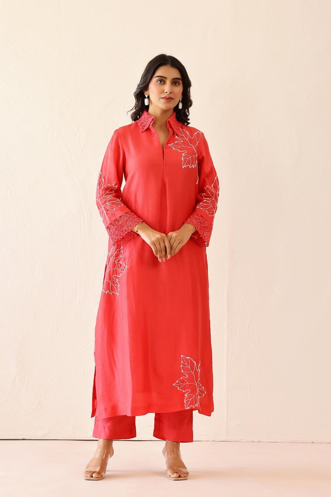 Coral Pink Blossom Tunic set