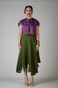 Asymmetrical Skirt with MJ Gold Chip Cropped Jacket