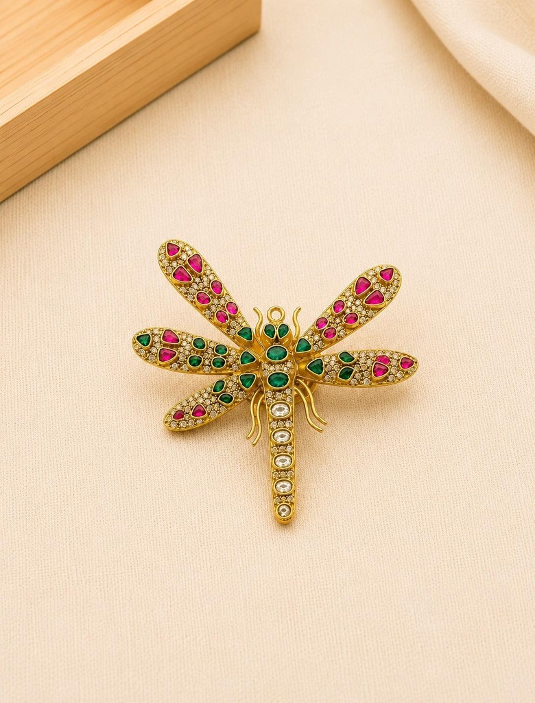 Maharani Dragonfly Kundan Ring