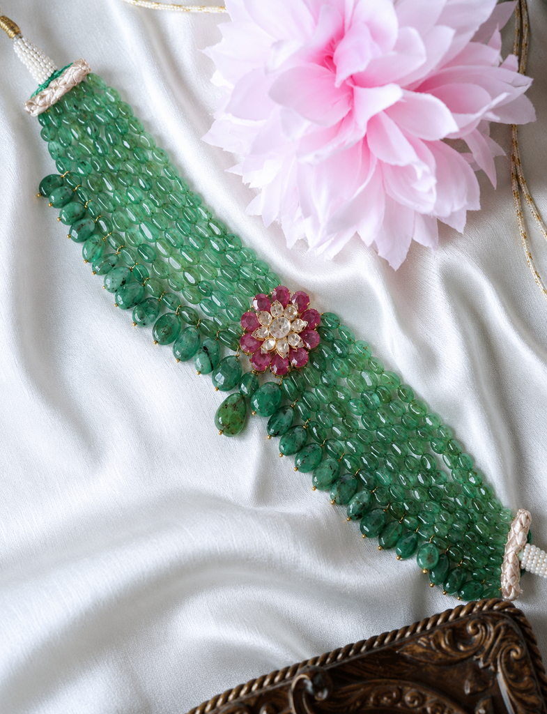 Emerald Bloom Multi-Strand Necklace