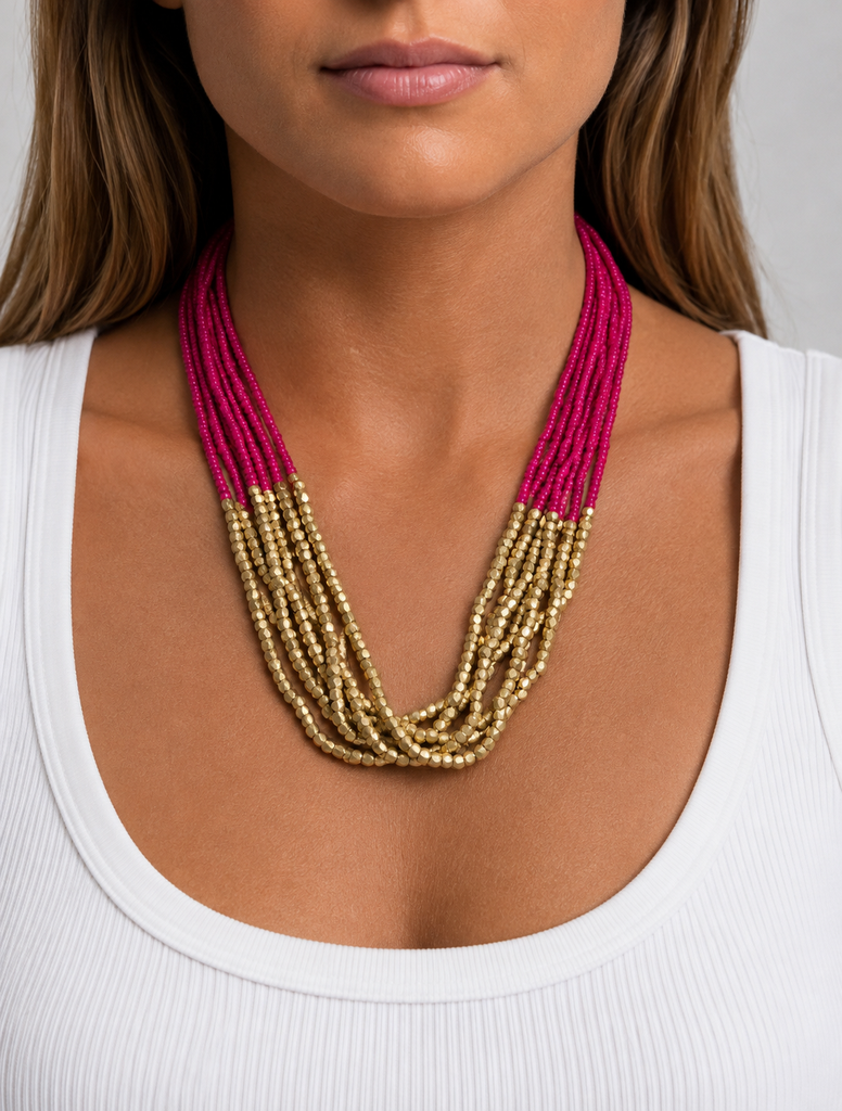 Fuchsia Luxe Layered Necklace