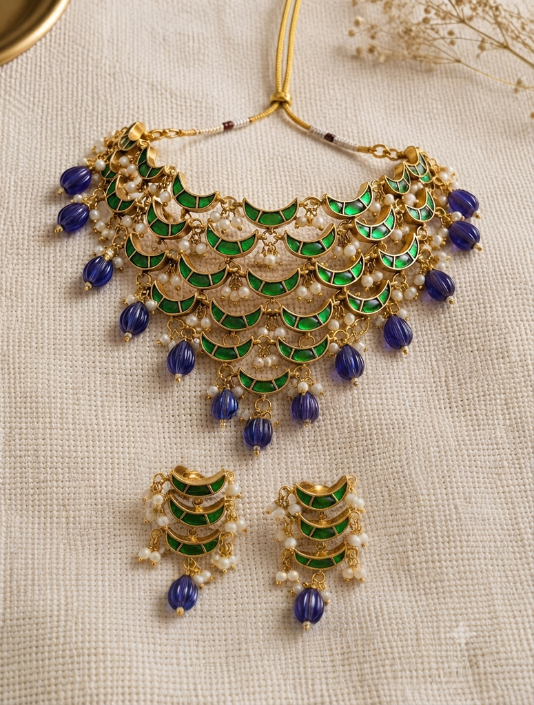 Emerald Cascade Necklace Set