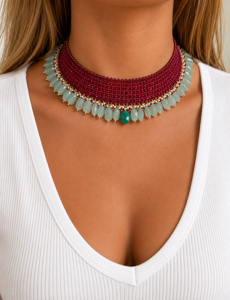 Ruby Mint Bloom Choker