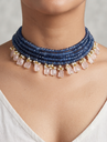 Sapphire Bloom Multi-Layer Choker