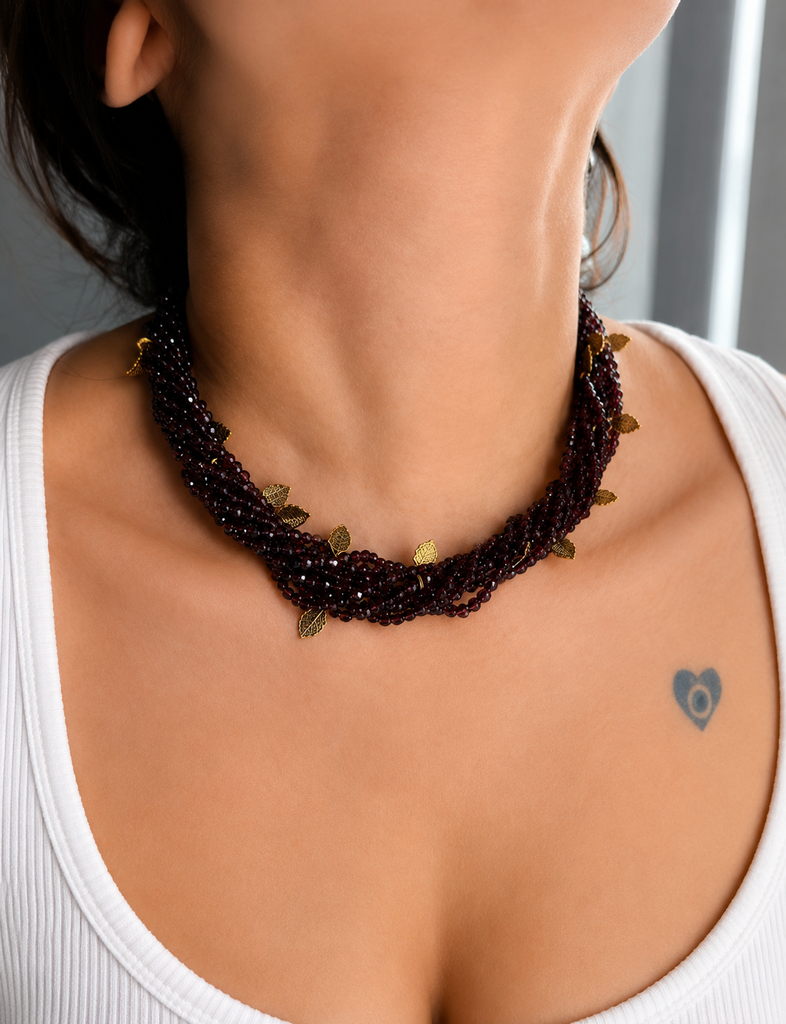 Midnight Amethyst Beaded Choker