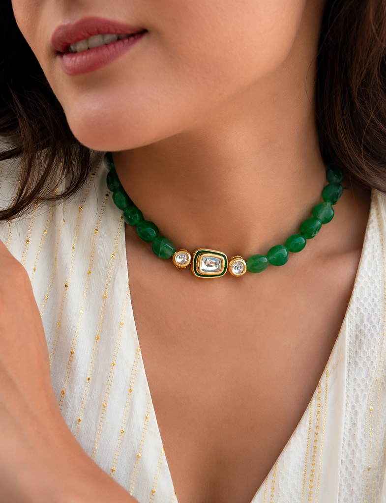 Emerald Radiance Kundan Choker