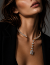 Luxury Gold Crystal Y Drop Choker Necklace