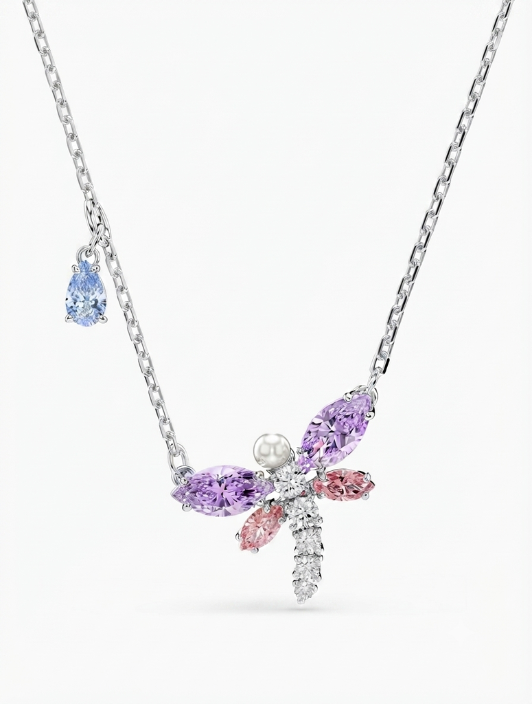 Luxury Dragonfly Crystal Pendant Necklace