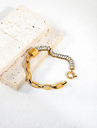 Luxury Gold-Tone Crystal Link Chain Bracelet