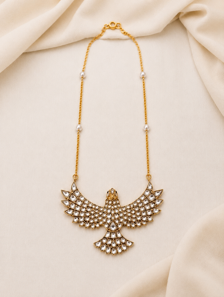 Royal Eagle Kundan Statement Necklace for Women