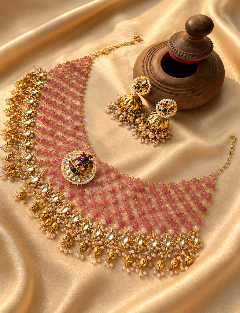 Pink Kundan Choker Set – Grace in Every Detail